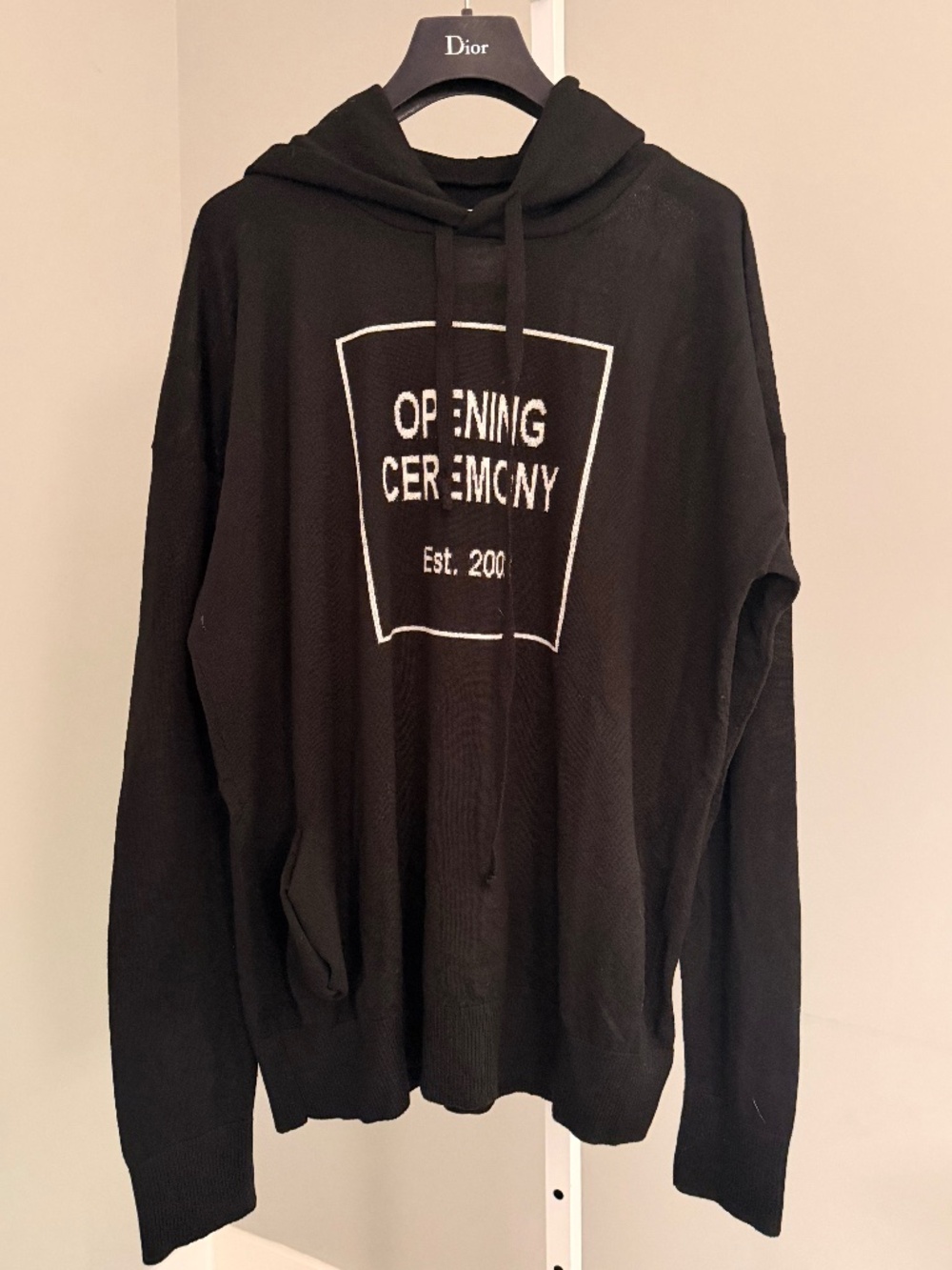 OPENING CEREMONY Box Logo Knit Hoodie Sz M NWT $365!!